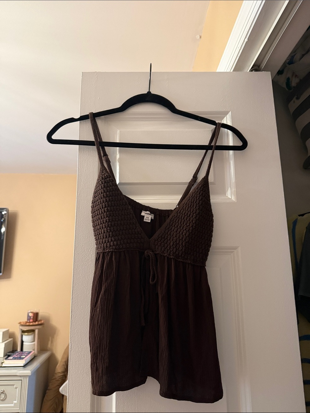 Garage Brown Crochet Bust Camisole